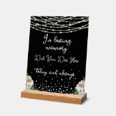 Wünschen Sie sich hier Strings Lights Black Memori Acrylschild (Winkel)