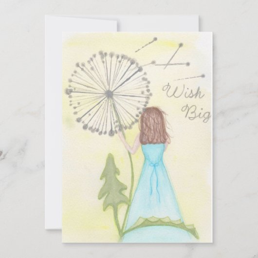 Wünschen Sie sich nach einem Dandelion-Mitteilungs Dankeskarte (Vorderseite)
