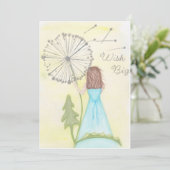 Wünschen Sie sich nach einem Dandelion-Mitteilungs Dankeskarte (Stehend Vorderseite)