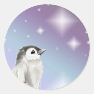 Wünschen Sie sich nach einem Star Pinguin Kick.. Runder Aufkleber