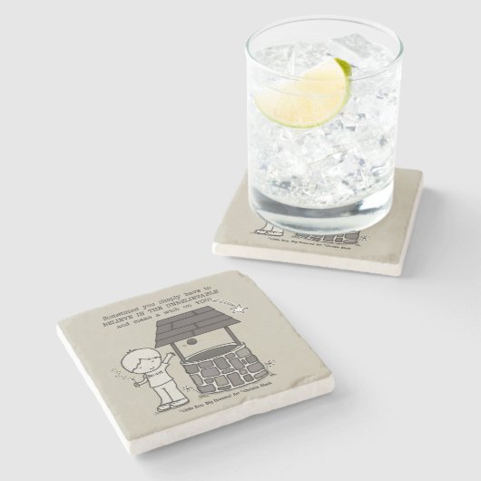 Wünschen Sie sich! Steinuntersetzer (Seitenansicht)