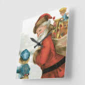 Wünschen Sie Weihnachten von Ellen Clapsaddle Quadratische Wanduhr (Winkel)