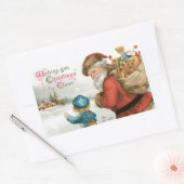 Wünschen Sie Weihnachten von Ellen Clapsaddle Rechteckiger Aufkleber (Umschlag)