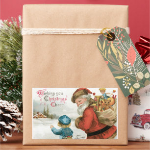 Wünschen Sie Weihnachten von Ellen Clapsaddle Rechteckiger Aufkleber