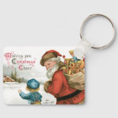 Wünschen Sie Weihnachten von Ellen Clapsaddle Schlüsselanhänger (Vorderseite)