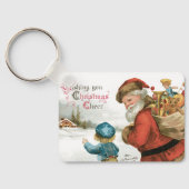 Wünschen Sie Weihnachten von Ellen Clapsaddle Schlüsselanhänger (Rückseite)