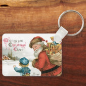Wünschen Sie Weihnachten von Ellen Clapsaddle Schlüsselanhänger (Vorderseite)