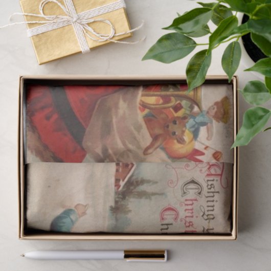 Wünschen Sie Weihnachten von Ellen Clapsaddle Seidenpapier (Geschenk)