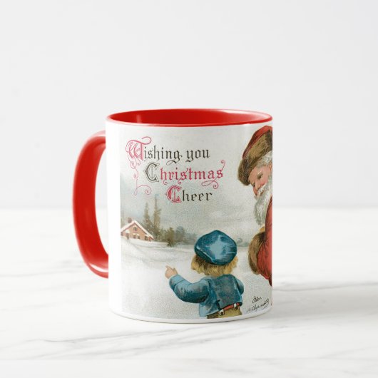 Wünschen Sie Weihnachten von Ellen Clapsaddle Tasse (Vorderseite Links)