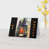 WÜNSCHEN WIR, DASS WIR DAS "IN PERSON" HALLOWEEN S KARTE (Gelbe Blume)