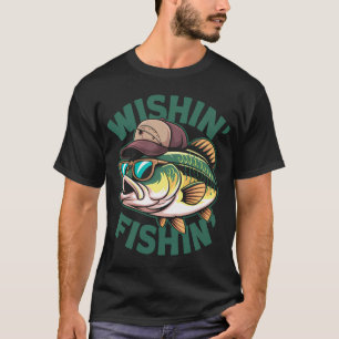 Wünschend Angeln Lustiger Barsch Fisch Design T-Shirt