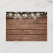 Wünschenswert Rustikale Holzsaitenlichter Hochzeit Begleitkarte (Rückseite)