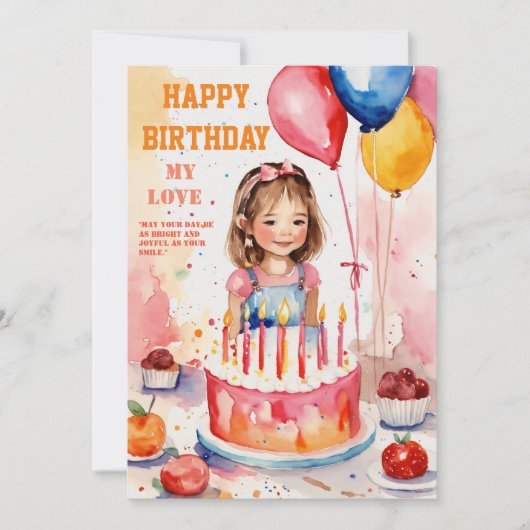 WÜNSCHENSWERTE GEBURTSTAGSKARTE EINLADUNG (Vorderseite)