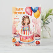 WÜNSCHENSWERTE GEBURTSTAGSKARTE EINLADUNG (Stehend Vorderseite)