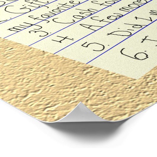 Wunschliste für Buchliebhaber Poster (Ecke)