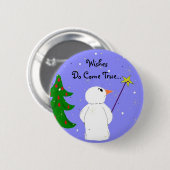 Wunschmacher-Schneemann Button (Vorne & Hinten)