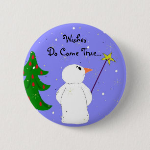 Wunschmacher-Schneemann Button