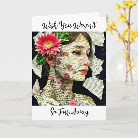 Wünschst du wärest nicht so weit weg? karte (Gelbe Blume)