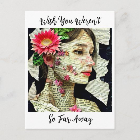 Wünschst du wärest nicht so weit weg? postkarte (Vorderseite)