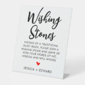 Wunschsteine Gästebuch Minimalistisch Schwarz-weiß Sockelschild (Vorderseite)