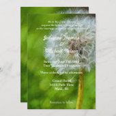 wünscht Dandelion Floral Wedding Einladung (Vorne/Hinten)