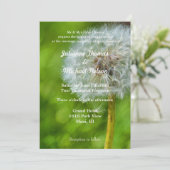 wünscht Dandelion Floral Wedding Einladung (Stehend Vorderseite)