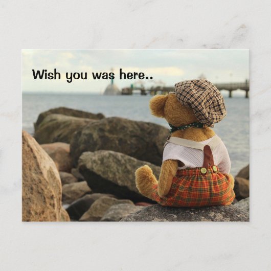 Wünscht, du wärest hier Teddybär? Postkarte (Vorderseite)