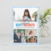 Wünscht frohe Feiertage x4 Feiertagskarte (Stehend Vorderseite)