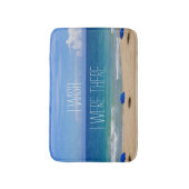 Wünscht, ich wäre da - Blue Beach Umbrella Badematte (Vorderseite Vertikal)