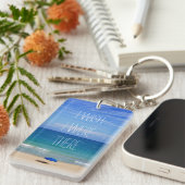 Wünscht, ich wäre da - Blue Beach Umbrella Schlüsselanhänger (Vorderseite rechts)