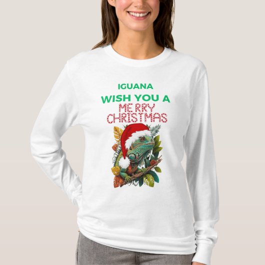 WÜNSCHT IHNEN EINE IGUANA MERRY CHRISTMAS T-Shirt (Vorderseite)