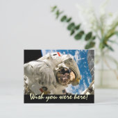 Wünscht, ihr wäret hier, Astronaut Space Travel Postkarte (Stehend Vorderseite)