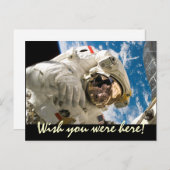 Wünscht, ihr wäret hier, Astronaut Space Travel Postkarte (Vorne/Hinten)