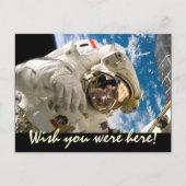 Wünscht, ihr wäret hier, Astronaut Space Travel Postkarte (Vorderseite)