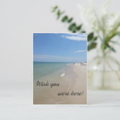 Wünscht, ihr wäret hier, Strand Szene Postkarte (Stehend Vorderseite)