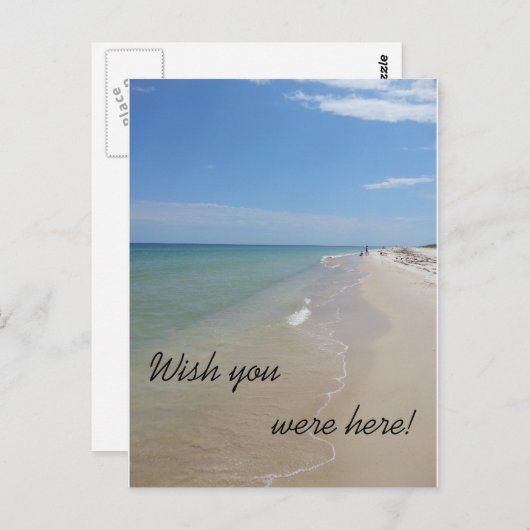 Wünscht, ihr wäret hier, Strand Szene Postkarte (Vorne/Hinten)