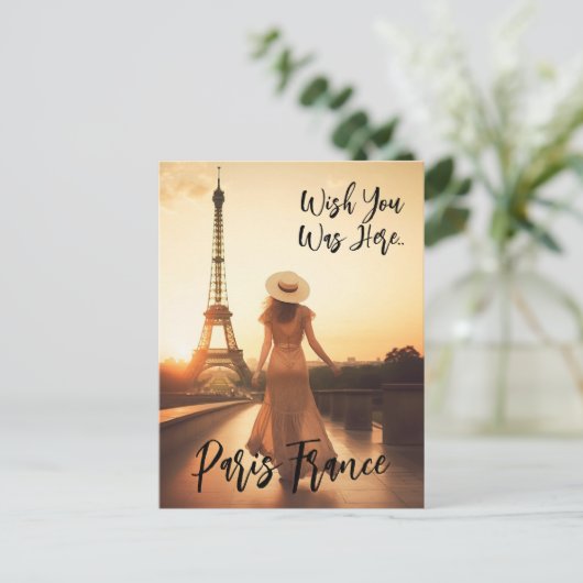 Wünscht, ihr wart here Paris Frankreich Postkarte (Stehend Vorderseite)