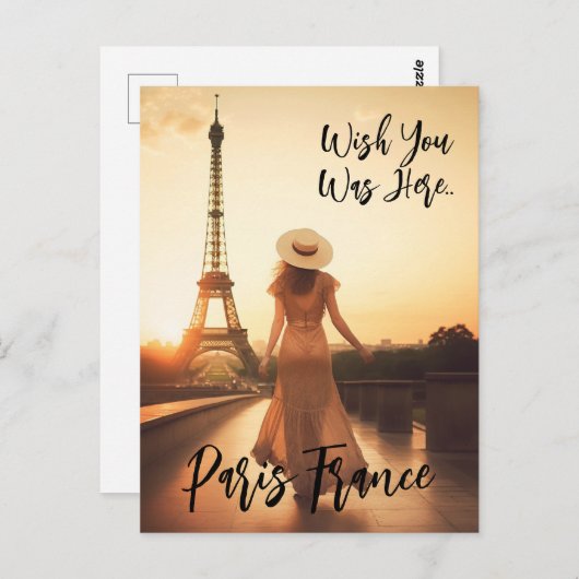 Wünscht, ihr wart here Paris Frankreich Postkarte (Vorne/Hinten)