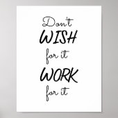 Wünscht nicht, dass es Motivierend funktioniert Poster (Vorne)