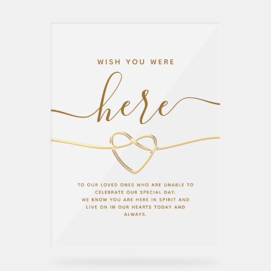 Wünscht, Sie wären hier Acrylschild (Vorderseite)