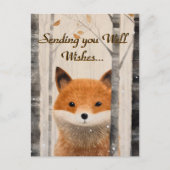 Wünscht Whimsischer Fall Forest Fox Postkarte (Vorderseite)
