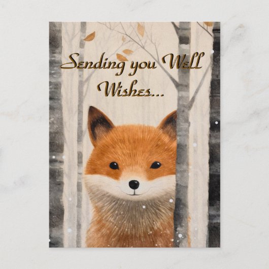 Wünscht Whimsischer Fall Forest Fox Postkarte (Vorderseite)