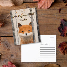 Wünscht Whimsischer Fall Forest Fox Postkarte