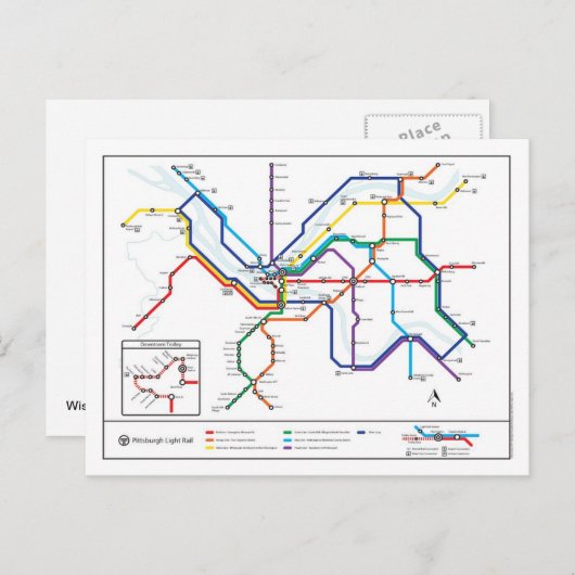 Wünscht, wir wären hier Postcard Postkarte (Vorne/Hinten)