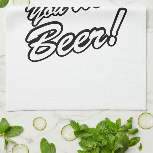 Wünschte, du wärest Bier! Geschirrtuch (Gefaltet)