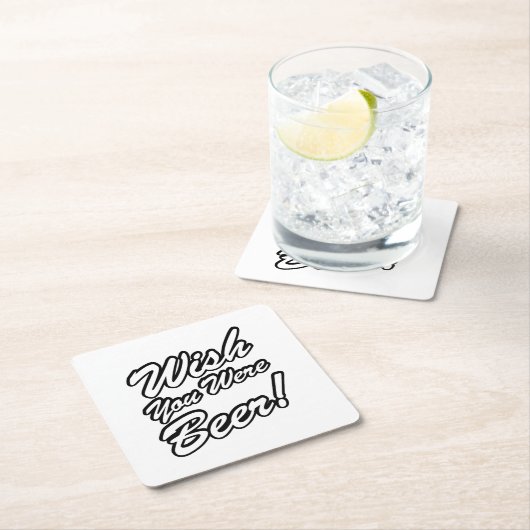 Wünschte, du wärest Bier! Rechteckiger Pappuntersetzer (Vor Ort)