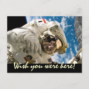Wünschte, du wärst hier Astronaut Weltraumreise Postkarte