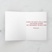 Wunschurlaub dekorativer Weihnachtsbaum Feiertagskarte (Innenseite)