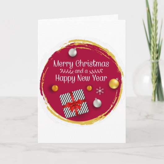 Wunschurlaub dekorativer Weihnachtsbaum Feiertagskarte (Vorderseite)