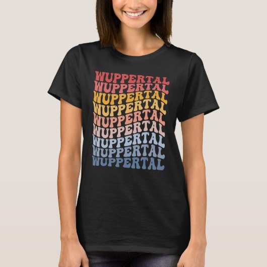 Wuppertal City Groovy Retro T-Shirt (Vorderseite)